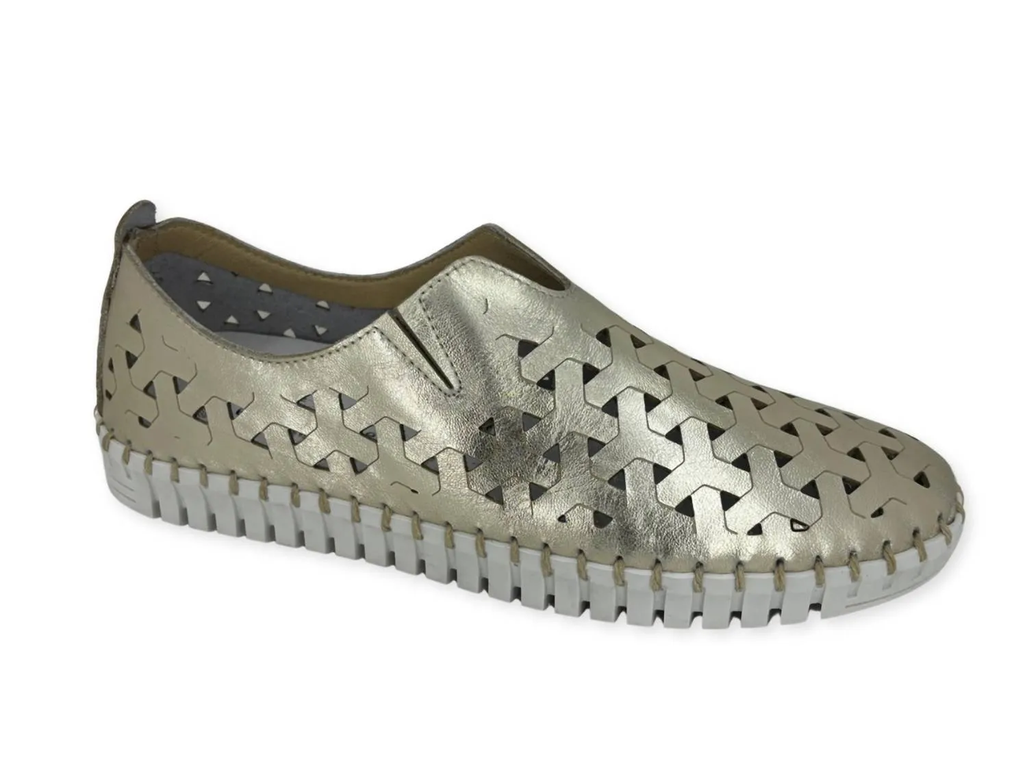 Women's Inez Slip-On Shoe In Gold Local Walk Safe Walk