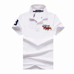 Sporty and Cool Fresh Trend Polo Ralph Lauren White Flying Pony Men Polo