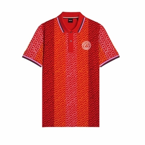Versace Men Red Medusa Polo Easy Wear Option Chic Wearable