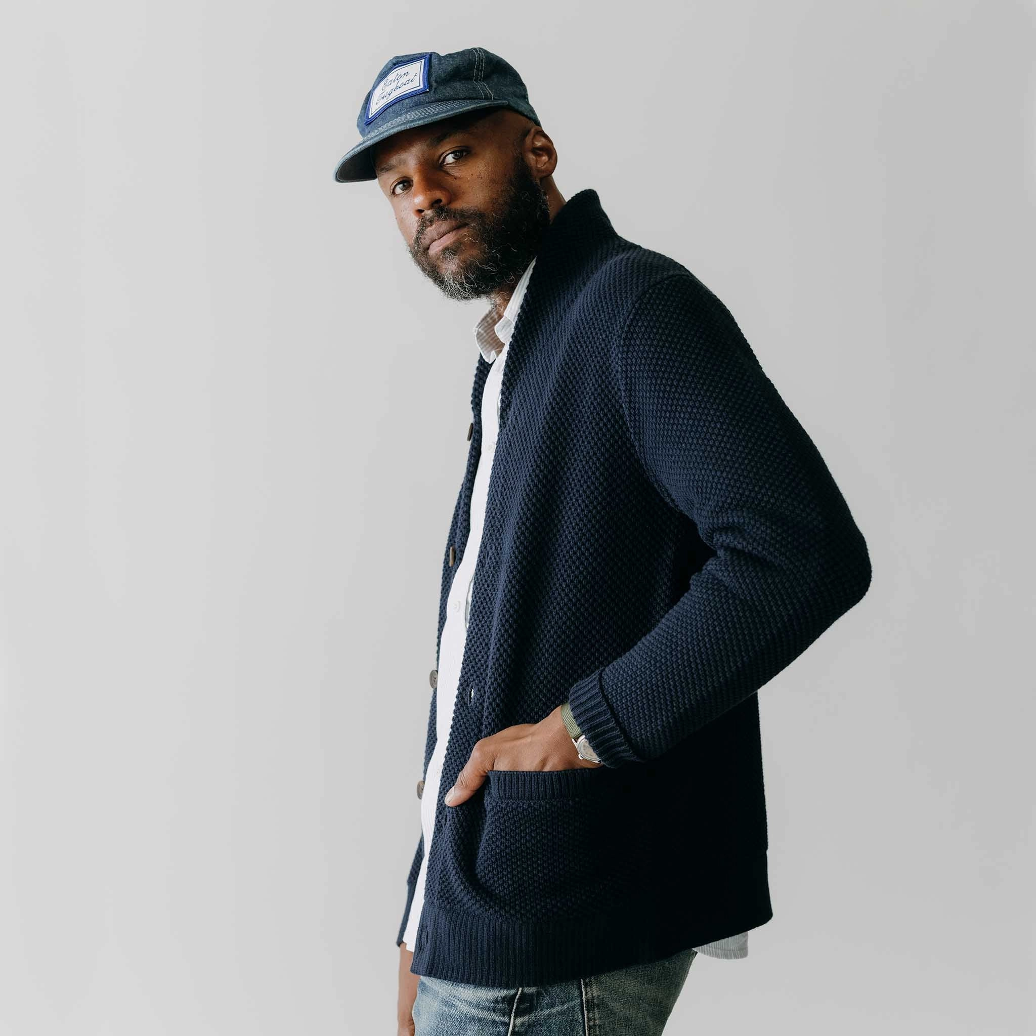 The Crawford Sweater in Navy Layering Piece
