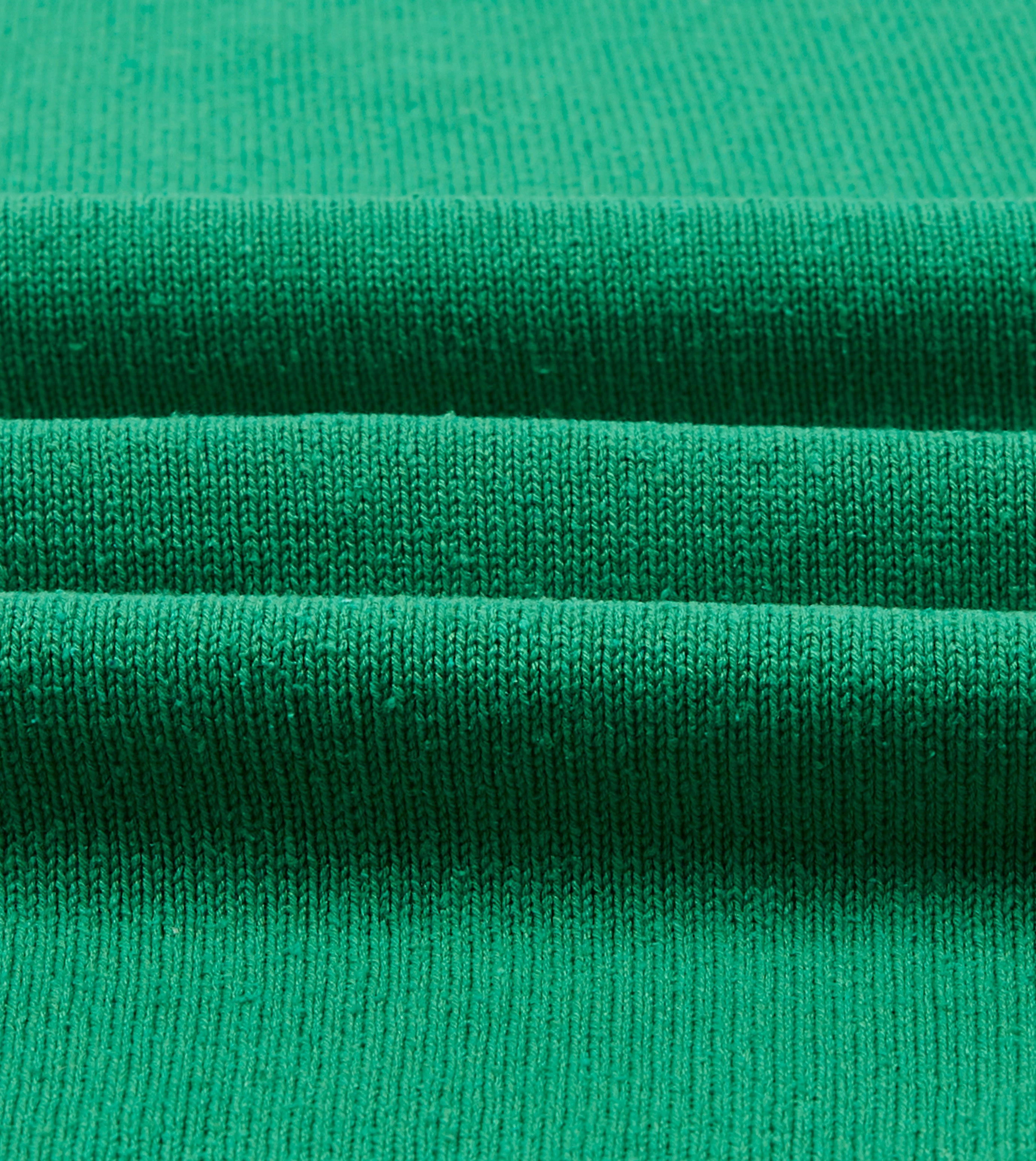 Green Knitted Silk Short-Sleeve Polo Shirt Daily Minimal