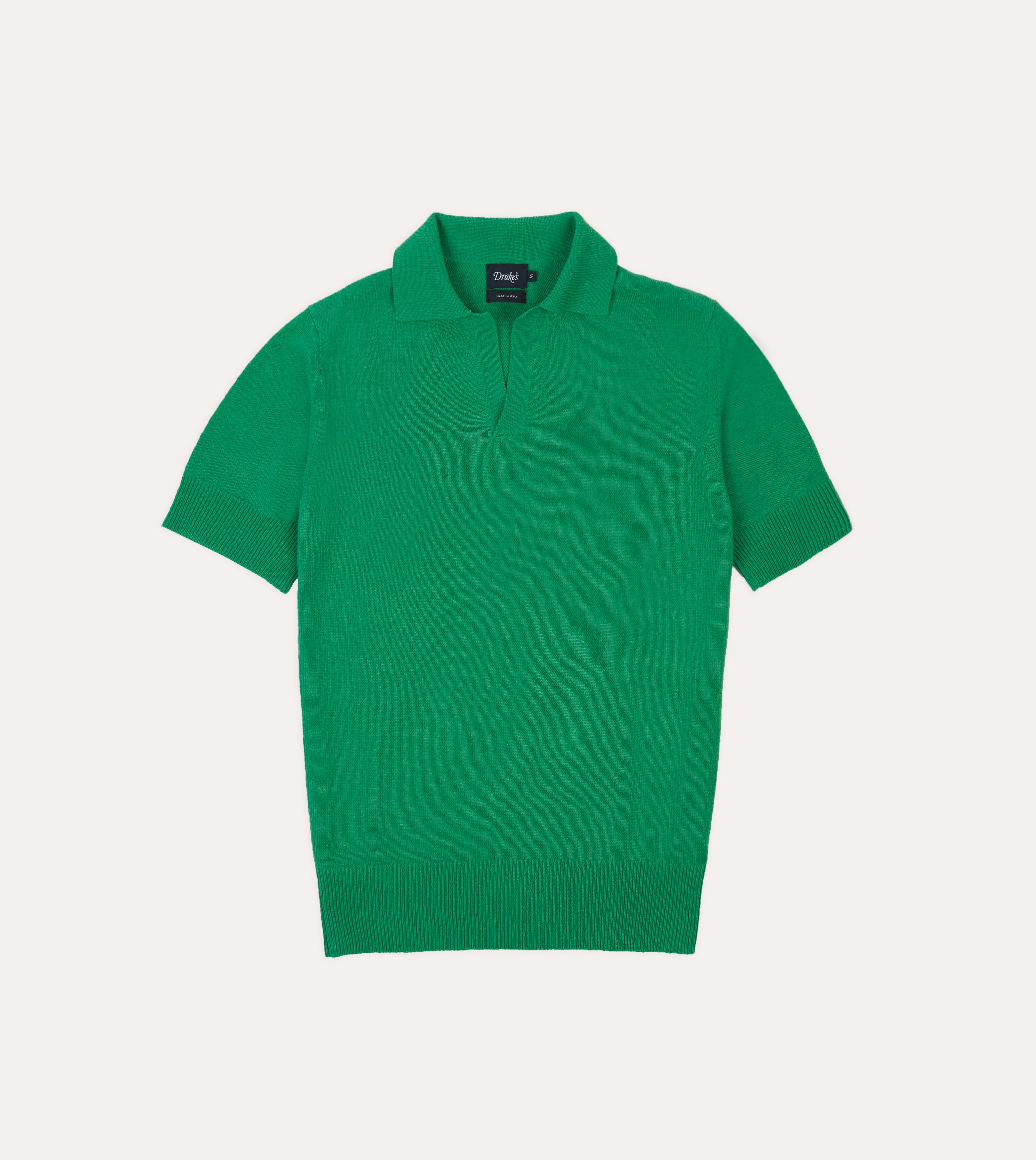 Athletic Hoodie Green Knitted Silk Short-Sleeve Polo Shirt