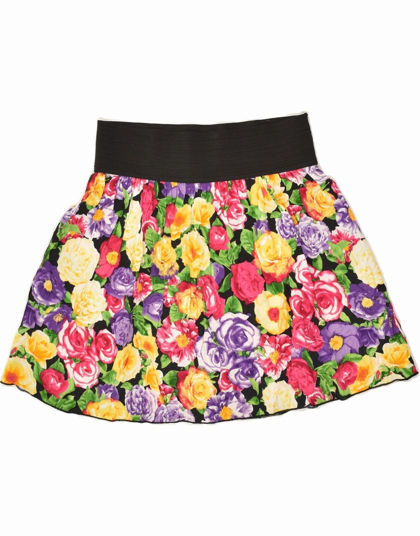 VINTAGE Girls A-Line Skirt 5-6 Years Large W16 Multicoloured Floral Rayon Abrasion-resistant