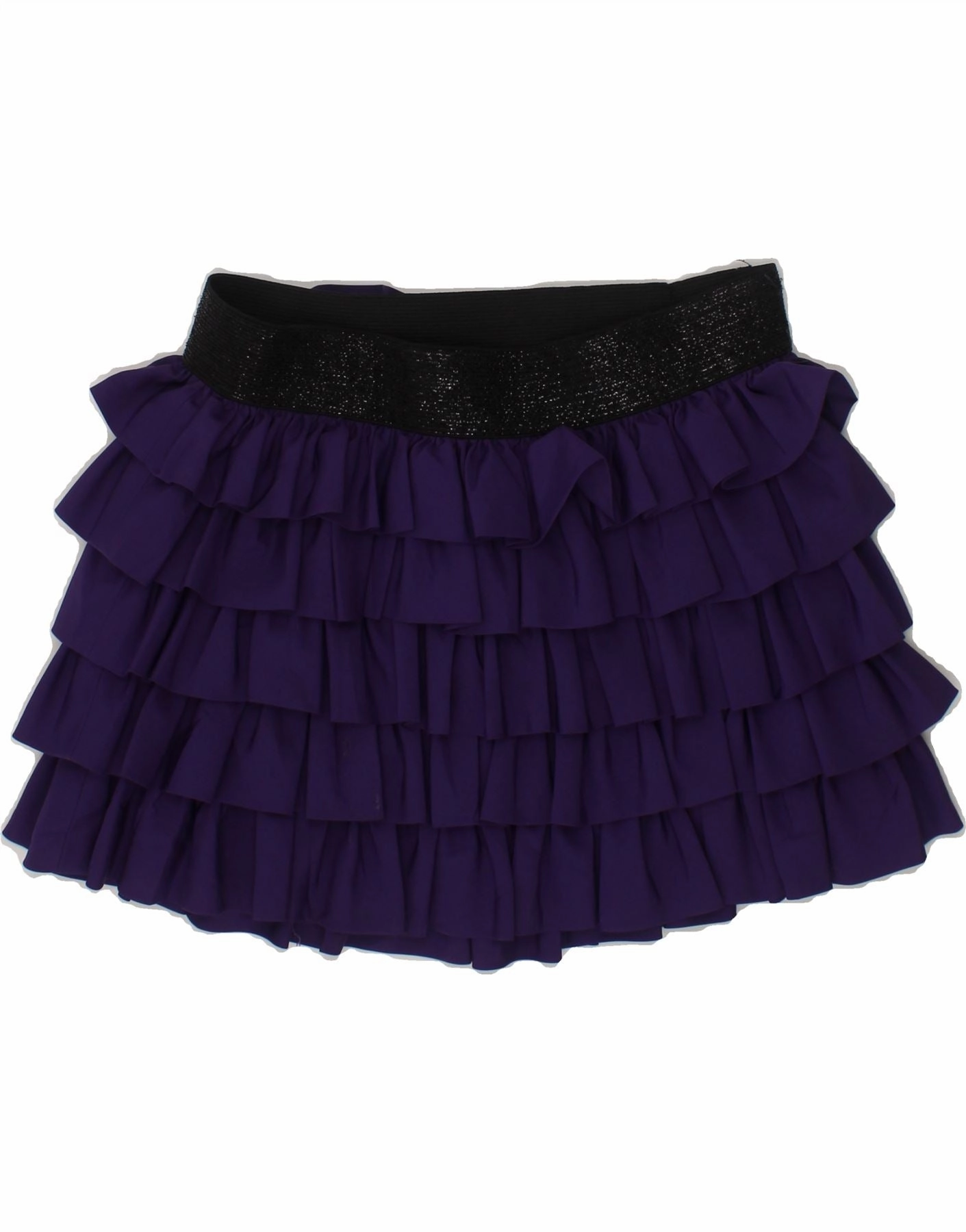 Modern Finish ContrastStitching RALPH LAUREN Girls Ruffle Skirt 6-7 Years W22 Purple Polyester