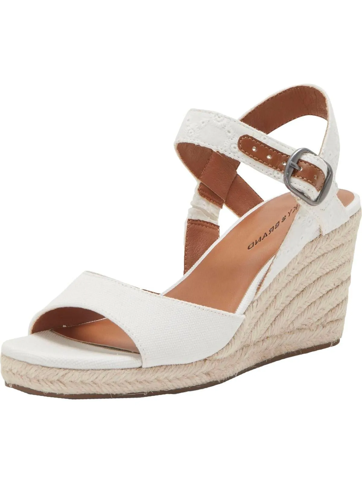 Mindra Womens Canvas Ankle Strap Espadrille Heels Comfortable Path