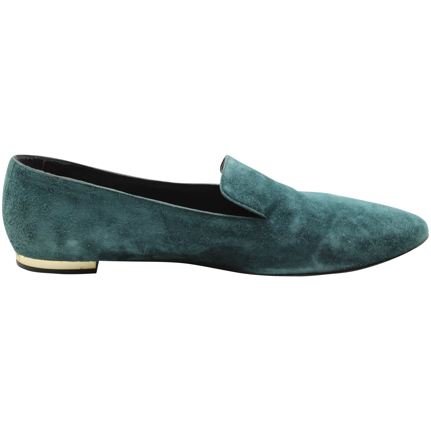 Burberry Loafers in Teal Suede Way Open