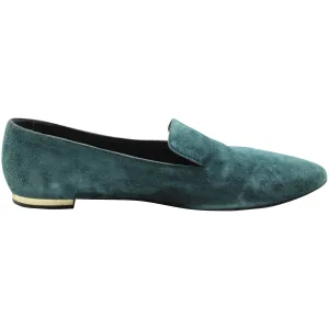 Burberry Loafers in Teal Suede Way Open