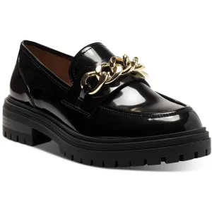 Brea Womens Patent Chain Trim Loafers Casual Comfort Design Flat Ease