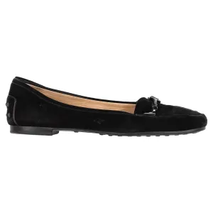 Contrast Stitching Light Fit Tod's Loafers in Black Suede