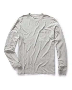 Temperature Regulating Fabric The Cotton Hemp Long Sleeve Tee in Heather Grey