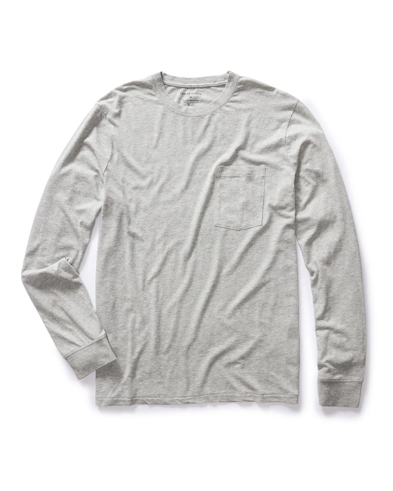Temperature Regulating Fabric The Cotton Hemp Long Sleeve Tee in Heather Grey