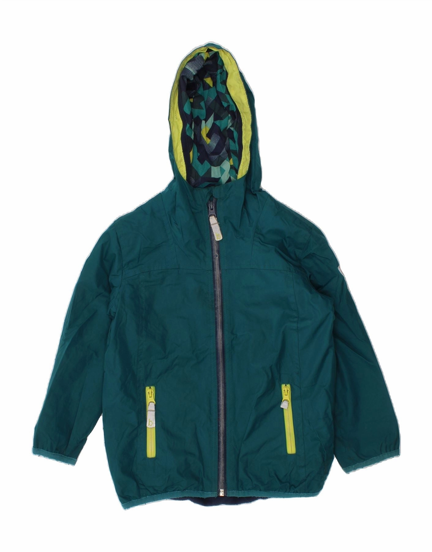 TED BAKER Boys Hooded Windbreaker Jacket 4-5 Years Green Polyester suitable for award ceremonies