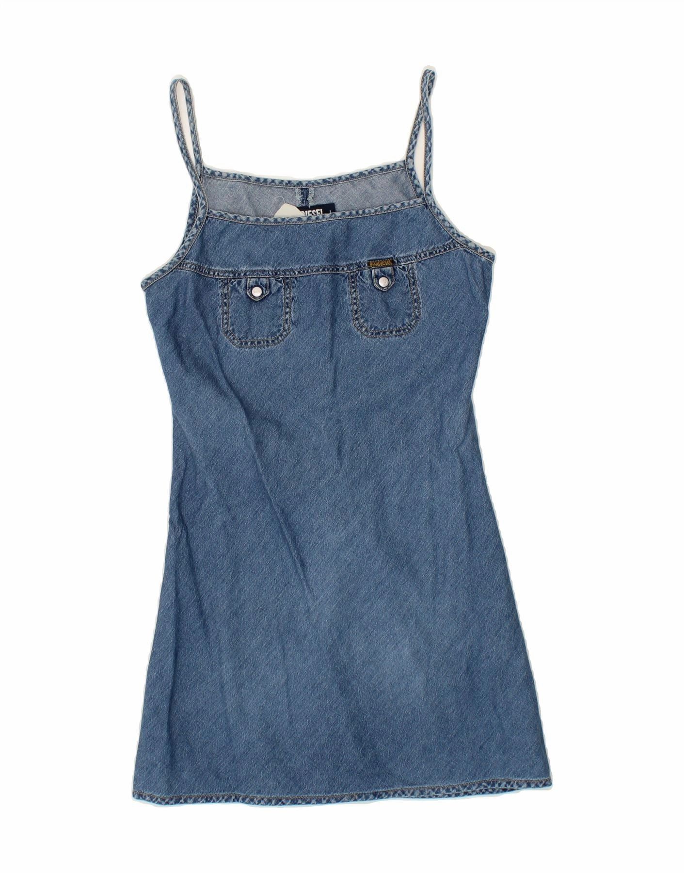 DIESEL Girls Denim Dress 14-15 Years Large Blue Cotton perfect for events