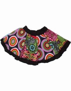 DESIGUAL Girls Graphic Circle Skirt 5-6 Years W22  Multicoloured Floral Sleek Fit Lightweight Piece