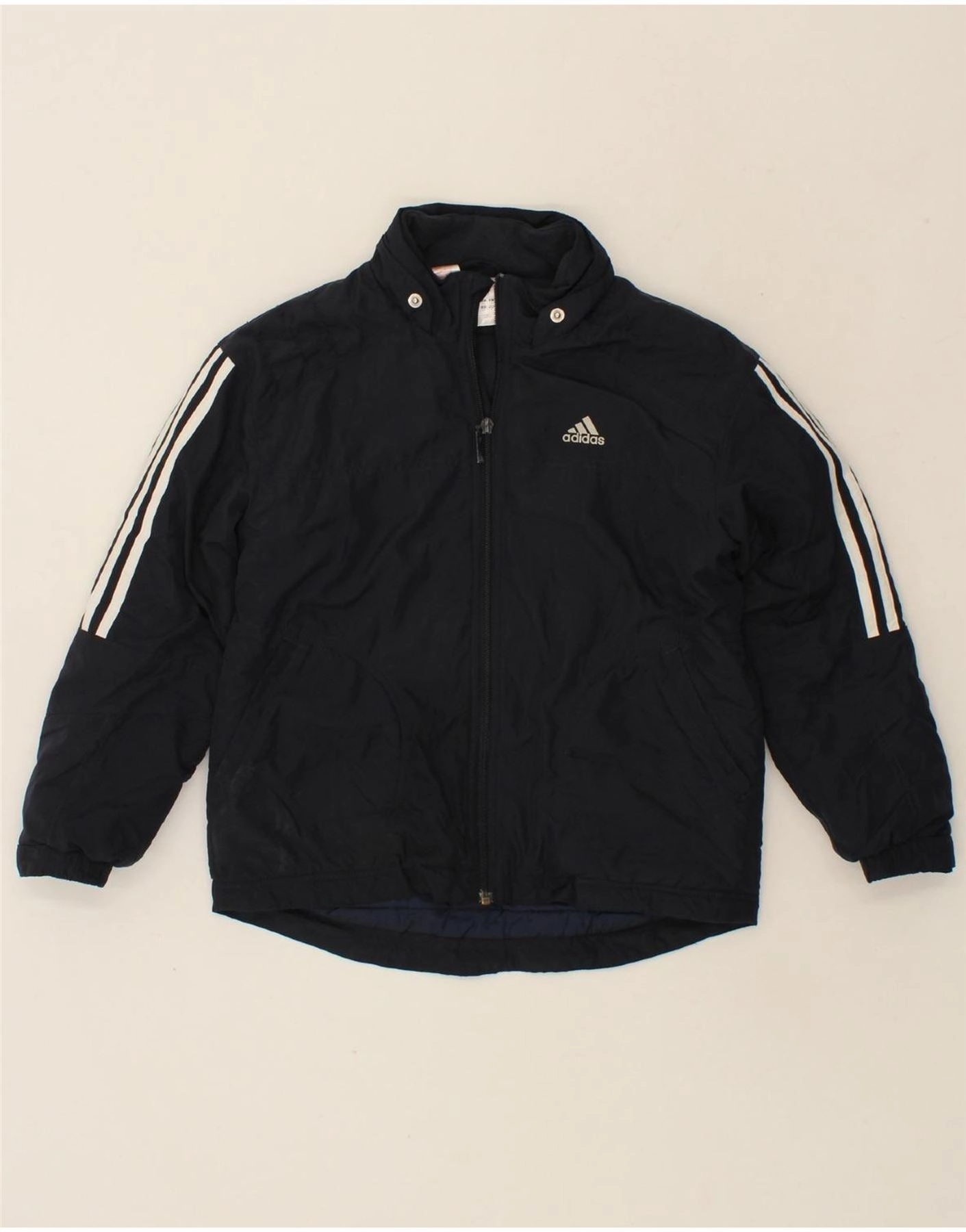 Breathable Feel Assist ADIDAS Boys Padded Jacket 9-10 Years Navy Blue Polyester