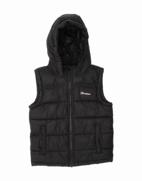 Practical Layer BERGHAUS Boys Hooded Padded Gilet 9-10 Years Black Polyester