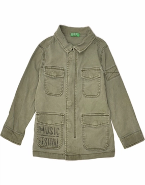 Thermal Shield Durable Stitching BENETTON Boys Utility Jacket 2-3 Years Khaki