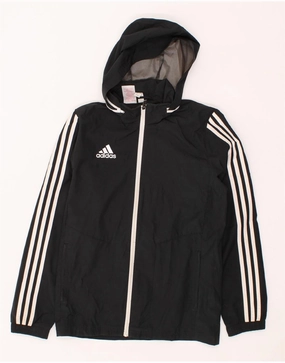 gift - giving option University ADIDAS Boys Hooded Rain Jacket 13-14 Years Black Polyester