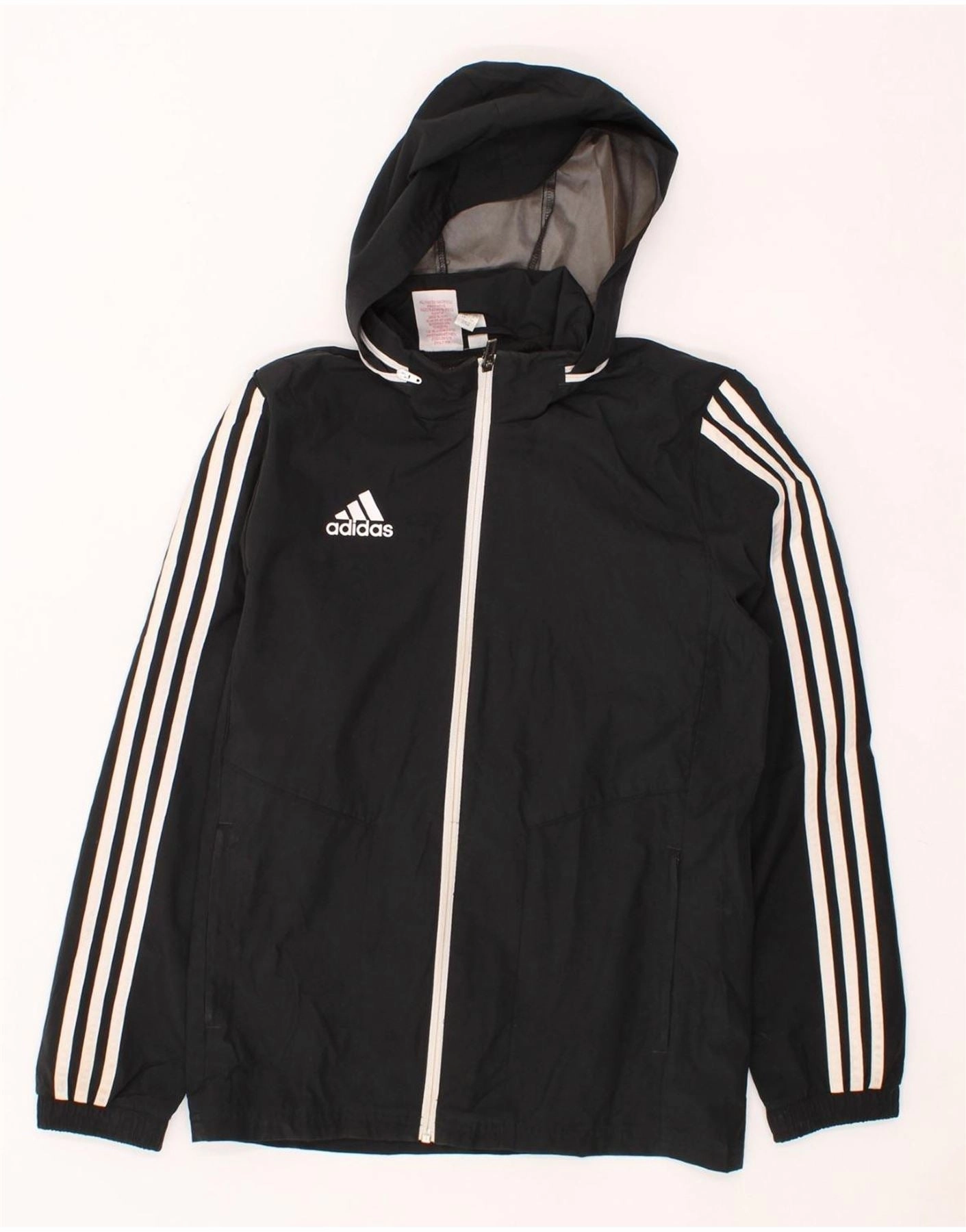 gift - giving option University ADIDAS Boys Hooded Rain Jacket 13-14 Years Black Polyester