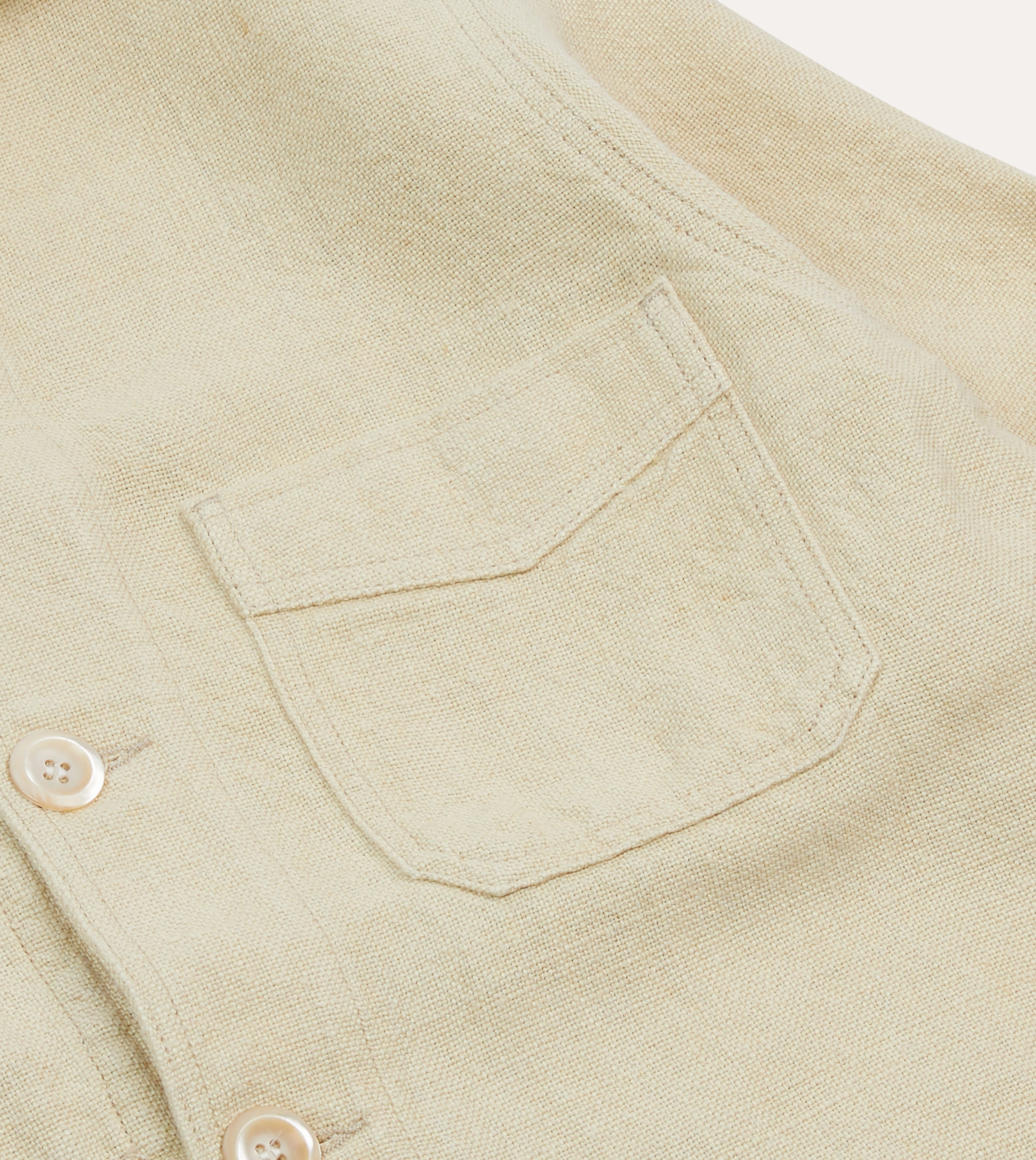 Faith Ecru Linen Five-Pocket Chore Jacket
