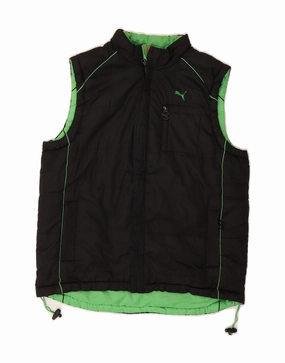 PUMA Boys Padded Gilet 11-12 Years Large  Black Polyester Sports music concert Foundation