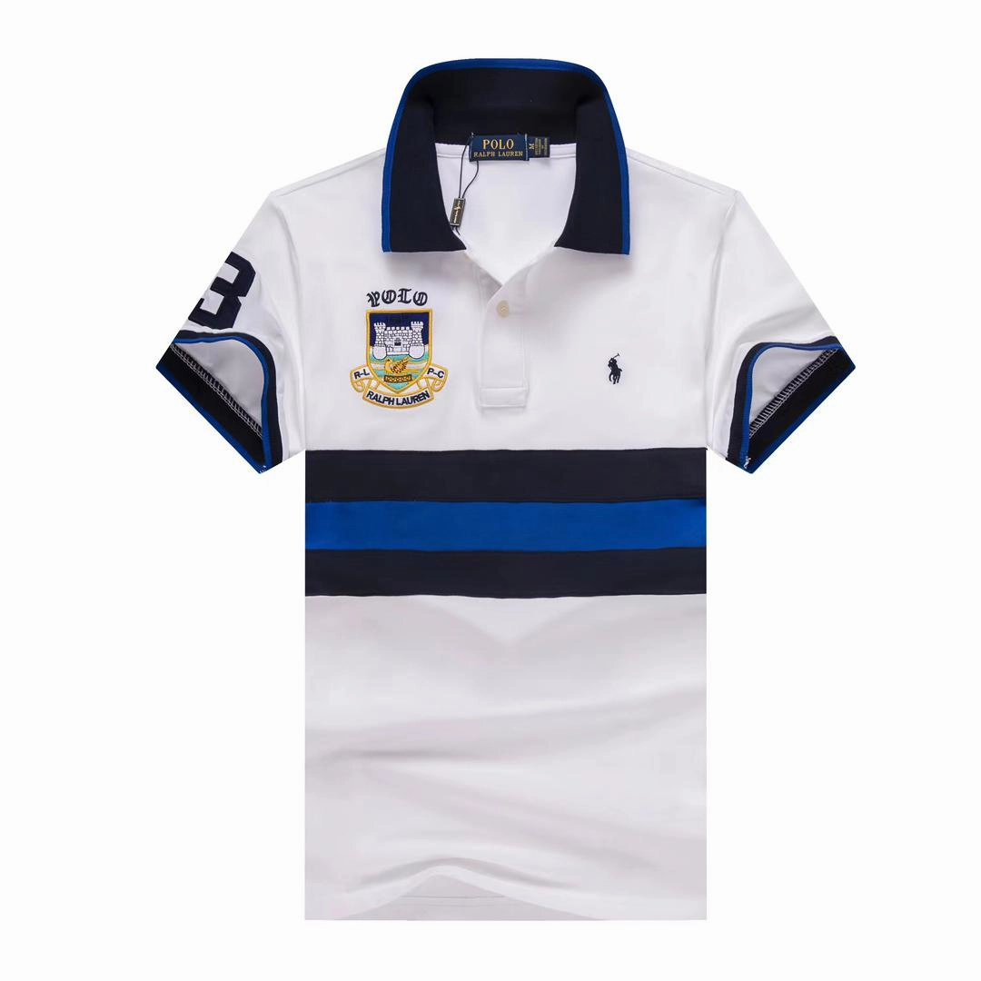 Easy Wear Option Polo Ralph Lauren White Small Pony And Badge Blue Stripe Polo