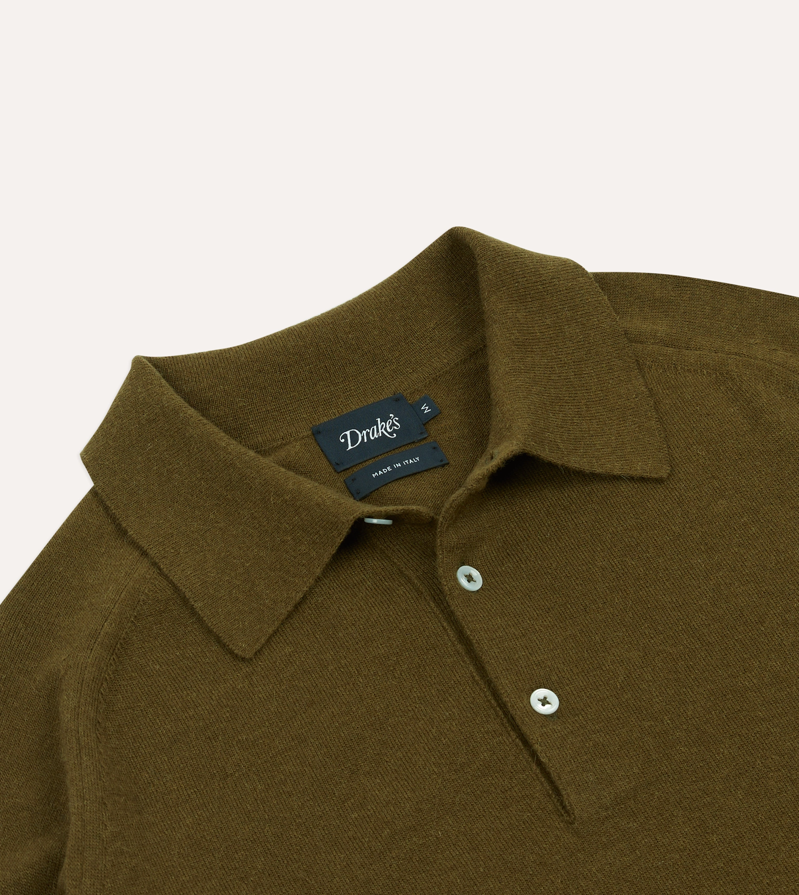 Olive Alpaca Wool Knitted Polo KnitCuff Reinforcements