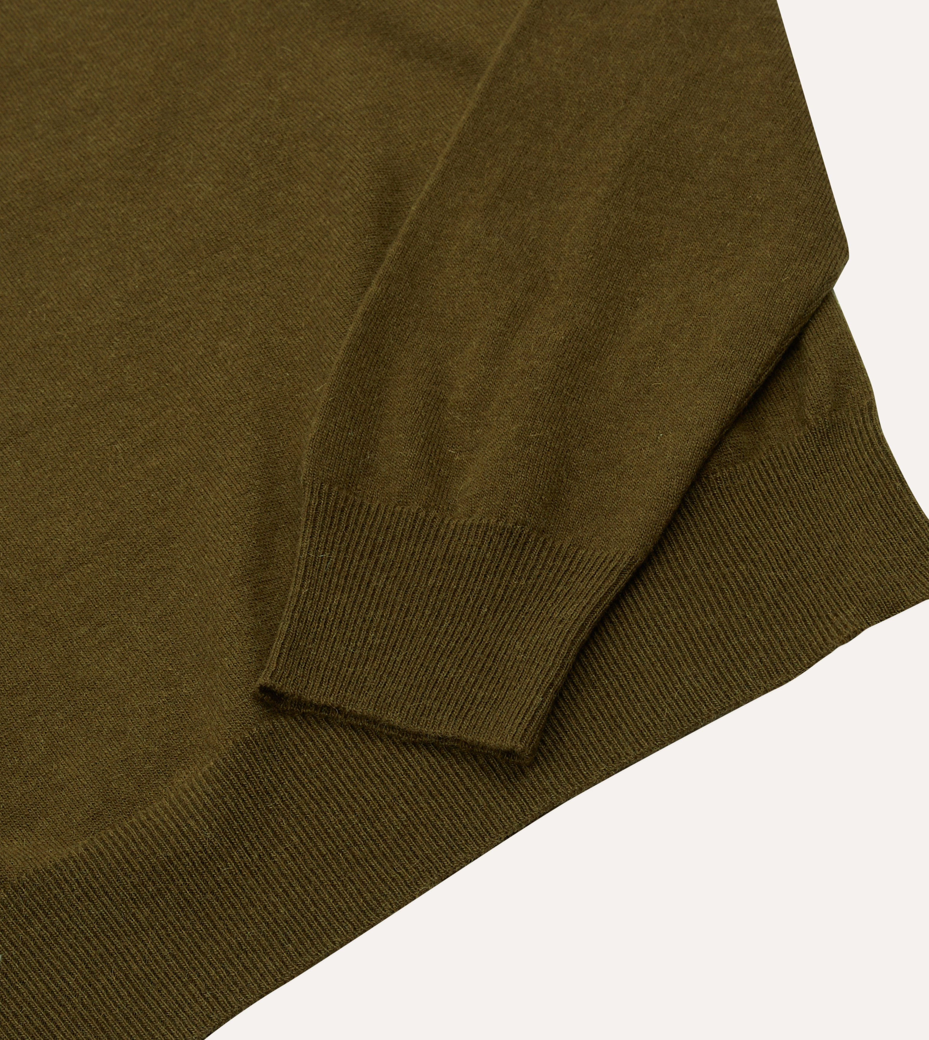 Olive Alpaca Wool Knitted Polo Chic Layer Durable Reinforced Hems
