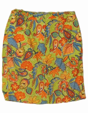 Grab Quick Cool Draping VINTAGE Girls Straight Skirt 15-16 Years W26 Multicoloured Floral