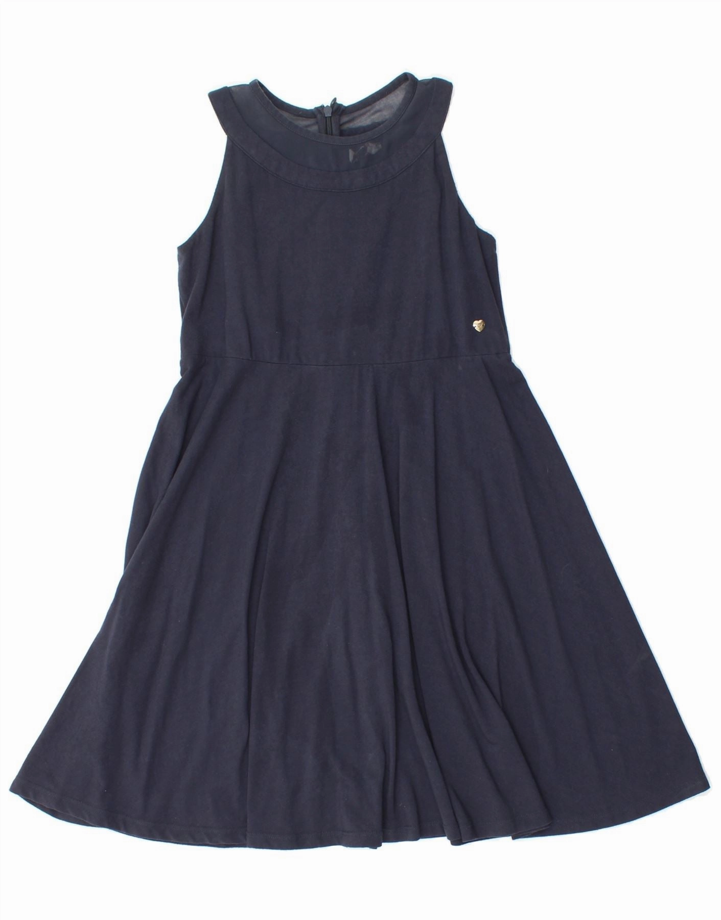 ARMANI JUNIOR Girls Sleeveless Maxi Dress 11-12 Years Navy Blue Modal Fashion Layers elegant design
