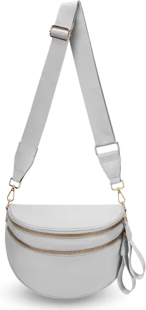 Fanny Packs for Women,Checkered bum bag Spacious Nylon Crossbody Bag Trendy Slouchy Oversized Checkered Purse 2025 (GREY)