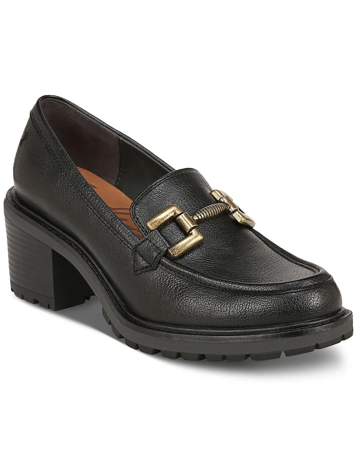 Bright Lane Womens Round Toe Block Heel Loafers