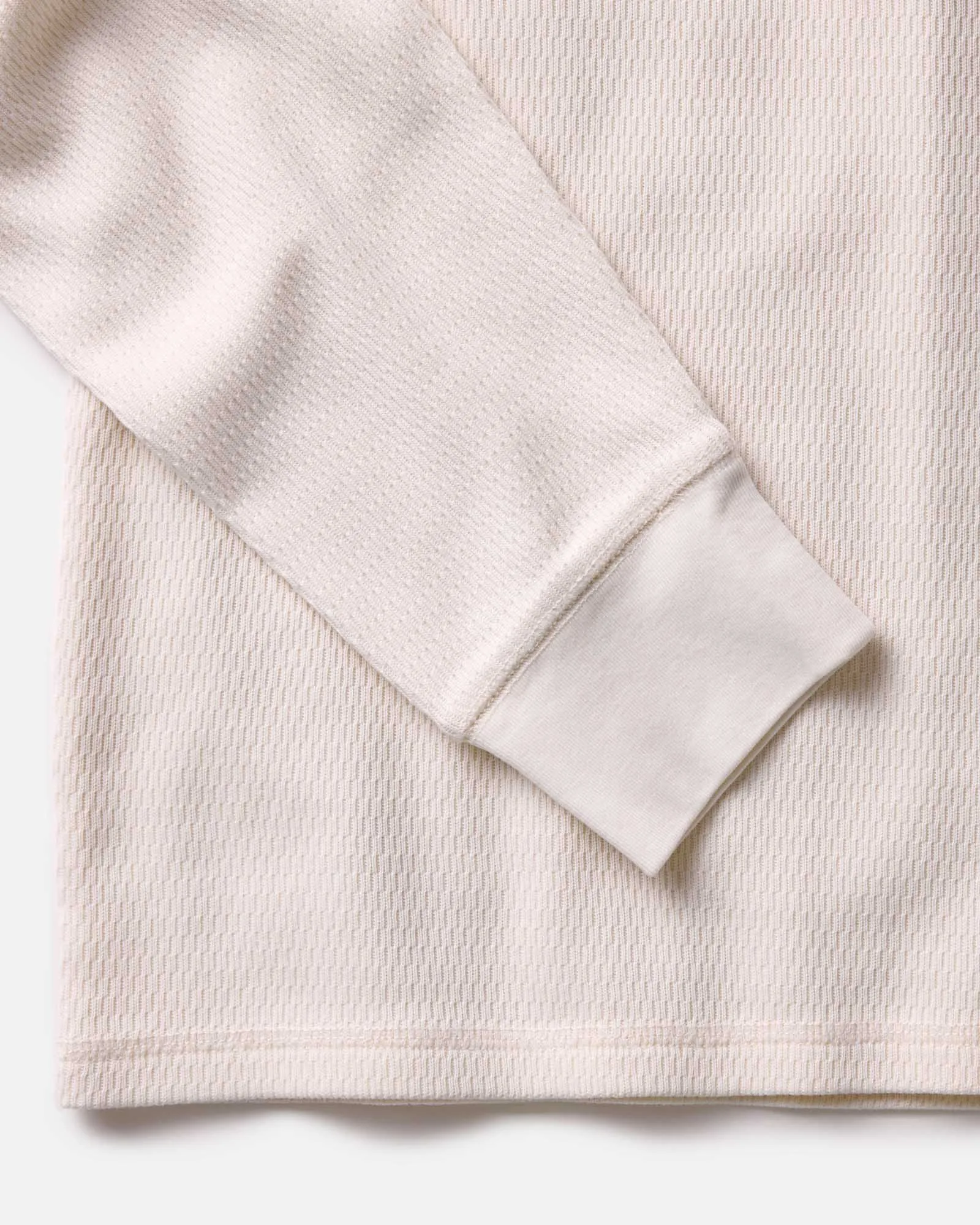 Feminine Fit DurableStitching The Organic Cotton Crew in Vintage White Waffle