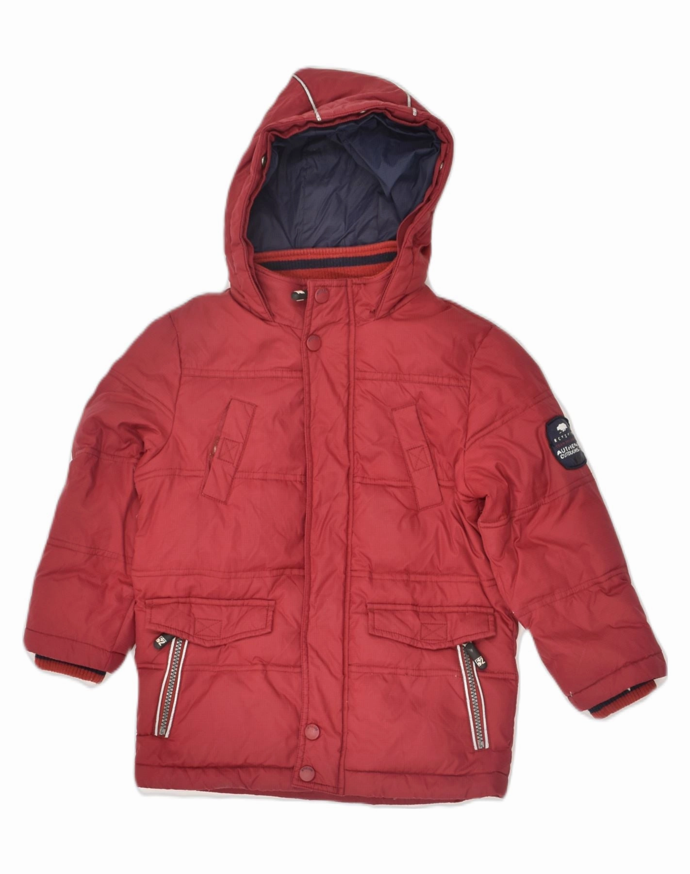 VINTAGE Boys Hooded Padded Jacket 3-4 Years Red countryside