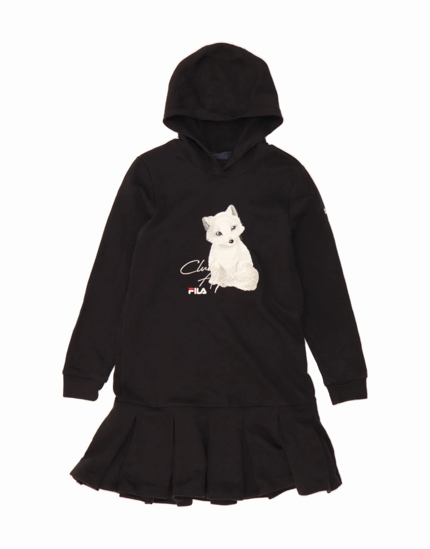 LightweightMaterial FILA Girls Graphic Hooded Jumper Dress 15-16 Years Black