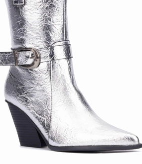 Soft Grip Women's Wesley's Wedge Boots In Silver
