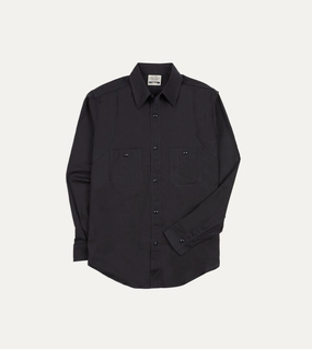 Big Yank '1920' Indigo Cotton-Linen Twill Flyer Shirt Fashion Forward Flatlock stitching