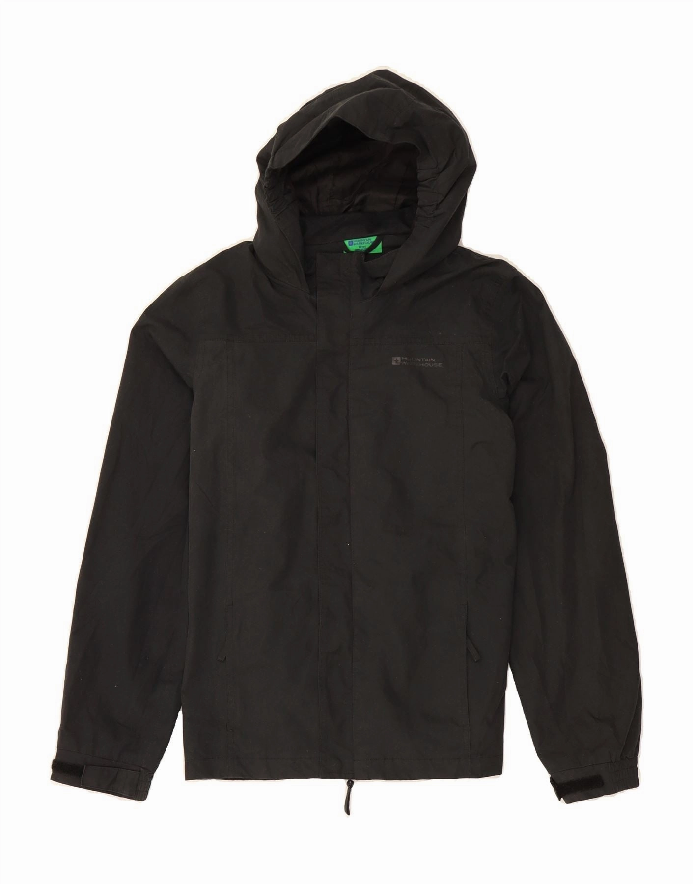 Stand Collar Fresh Appeal MOUNTAIN WAREHOUSE Boys Hooded Rain Jacket 12-13 Years Black Polyester