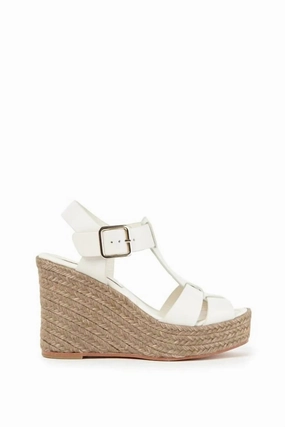 Cold Proof Women's Alison Platform Espadrille Wedge In White