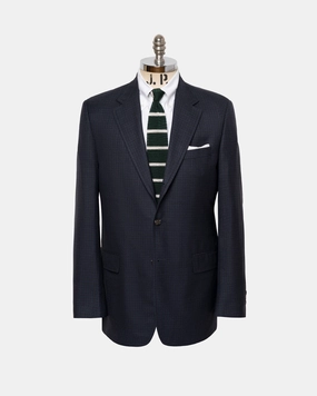 Made-in-Canada Navy Mini-check Sport Coat Trendy Fit