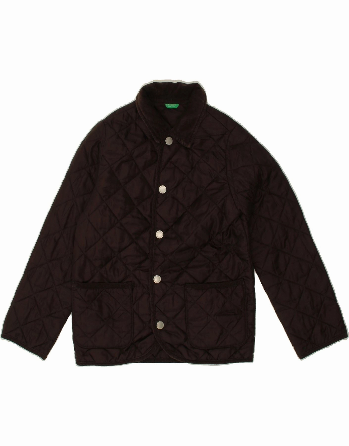 motorcyclist Fearlessness BENETTON Boys Quilted Jacket 9-10 Years Brown