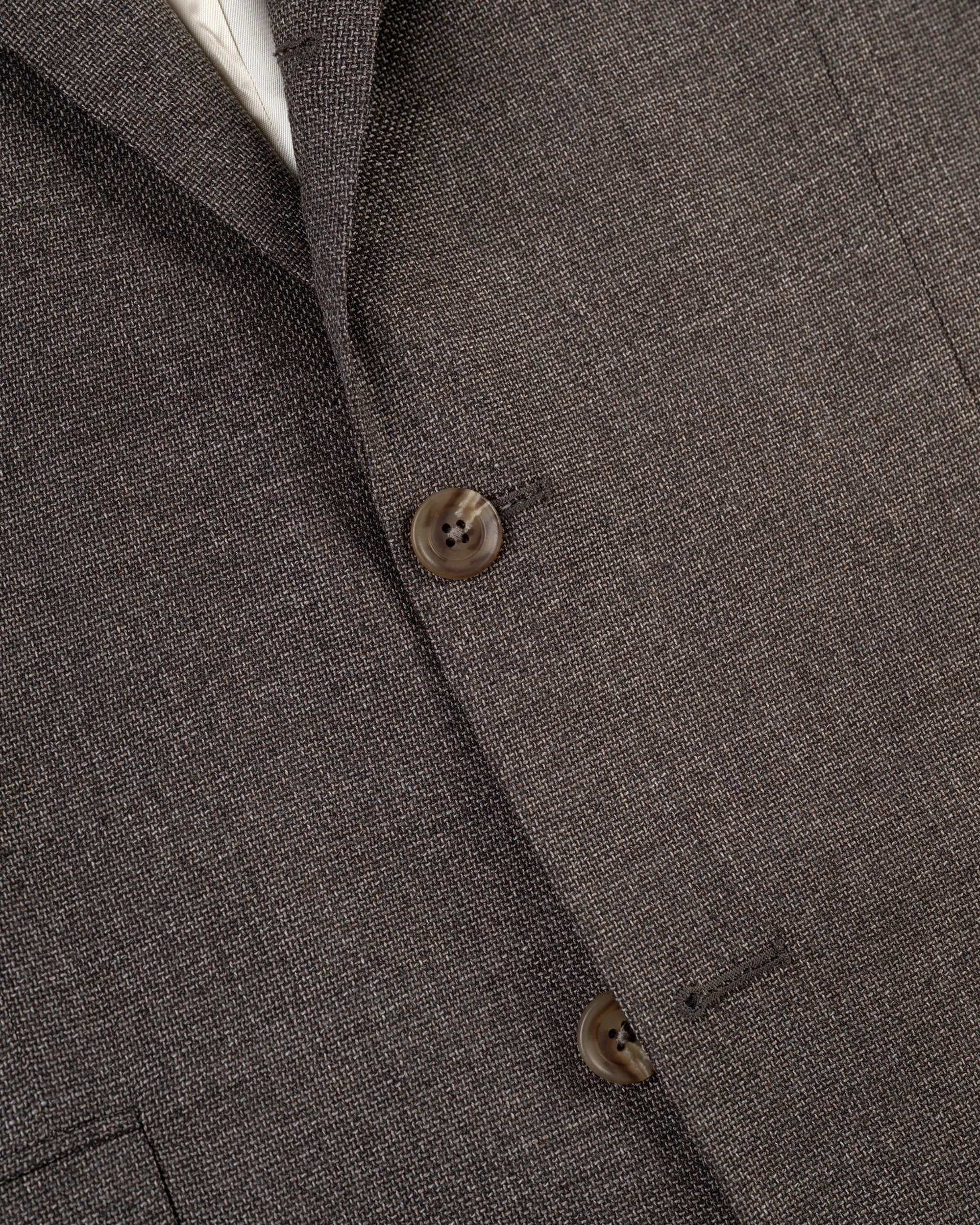 Made-in-Canada Solid Brown Wool Hopsack Sport Coat Classic Cut Fashion Layer
