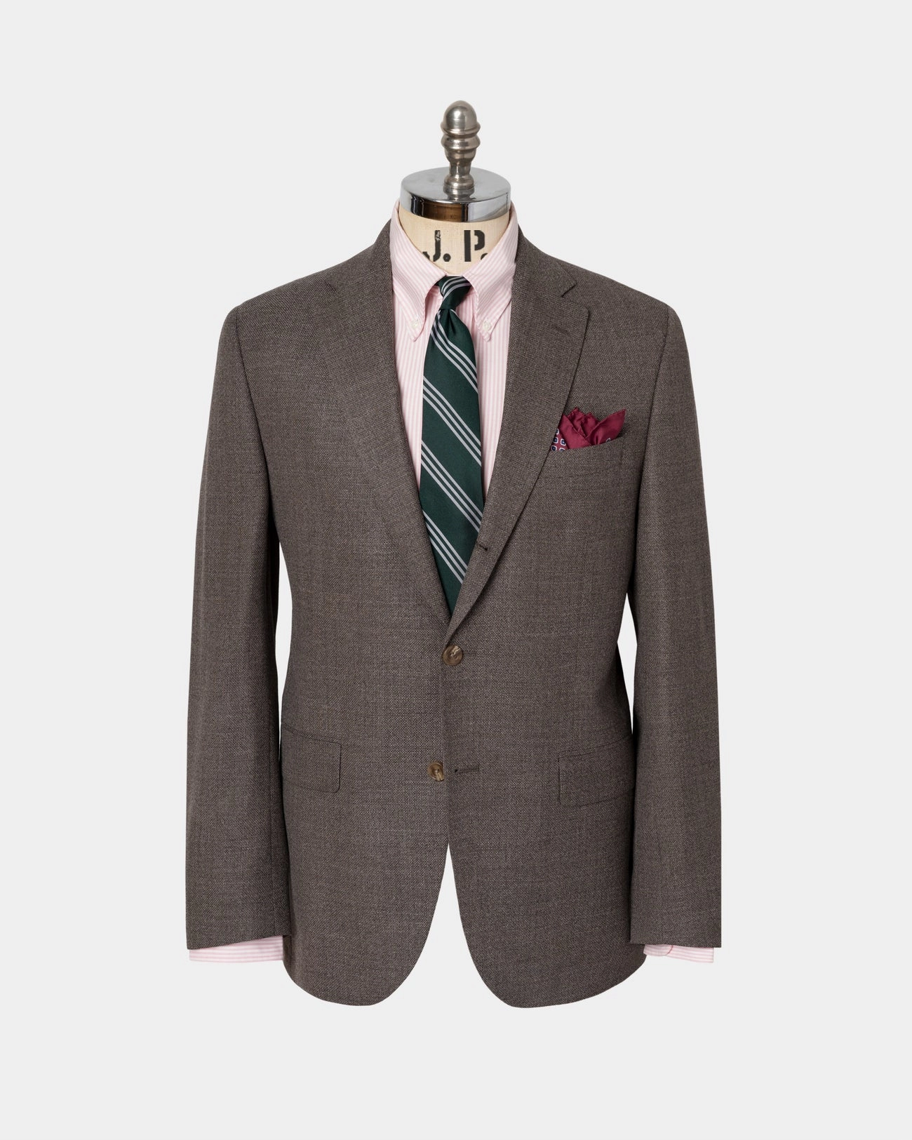Versatile Fit Made-in-Canada Solid Brown Wool Hopsack Sport Coat