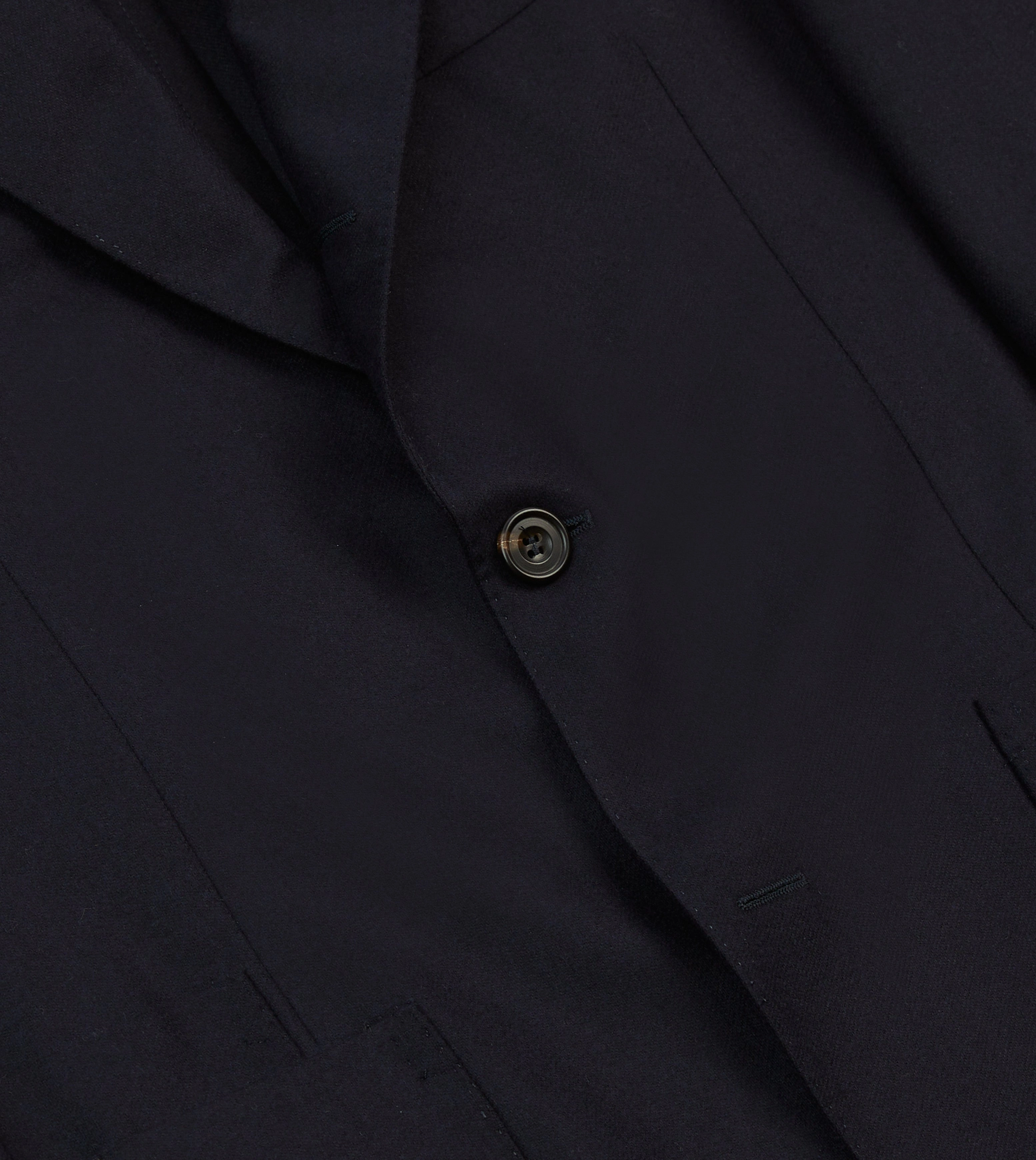 Navy Wool Flannel Tailored Jacket Sleek and Sharp