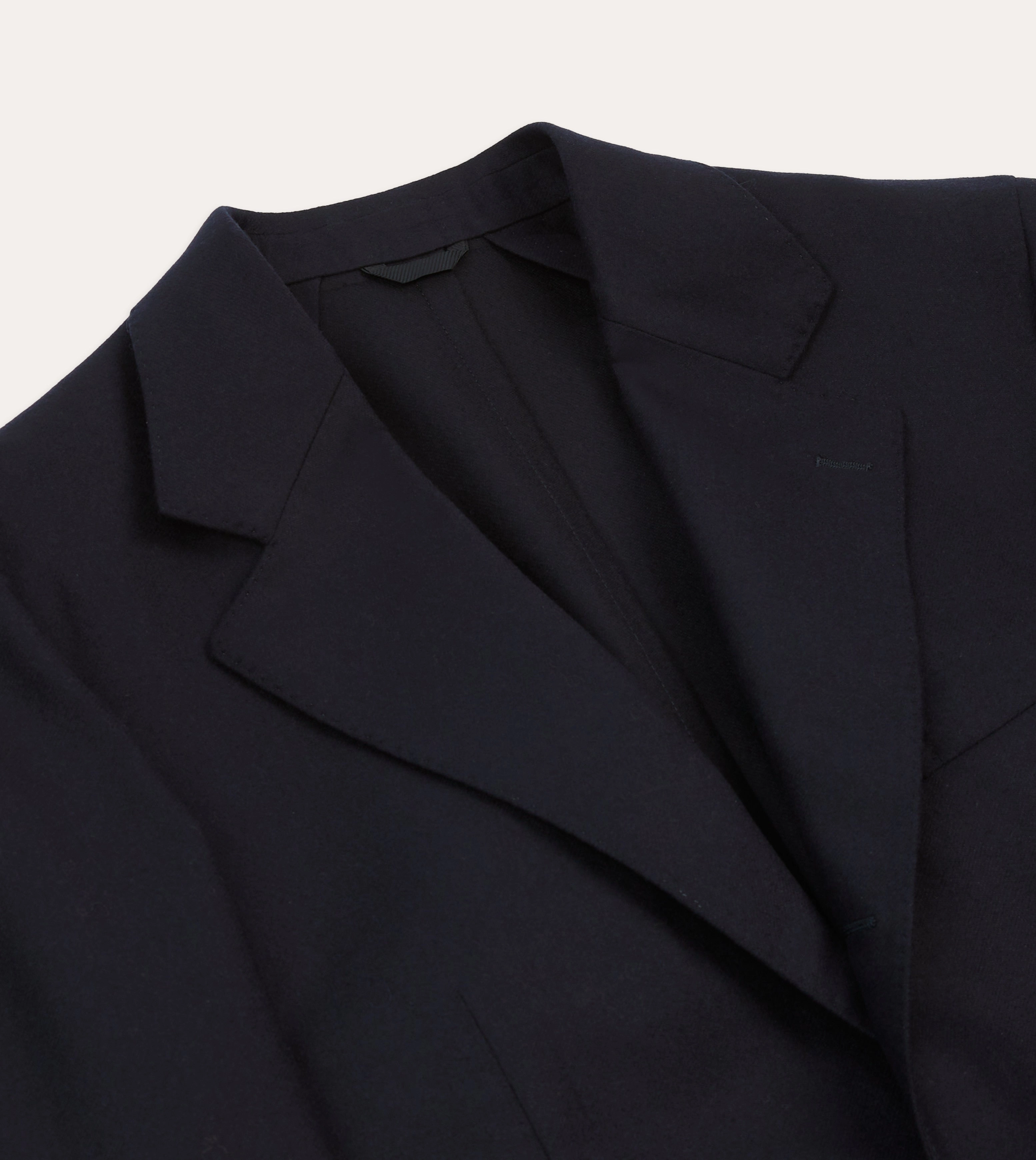 premium fabric Contemporary Tailoring Navy Wool Flannel Tailored Jacket