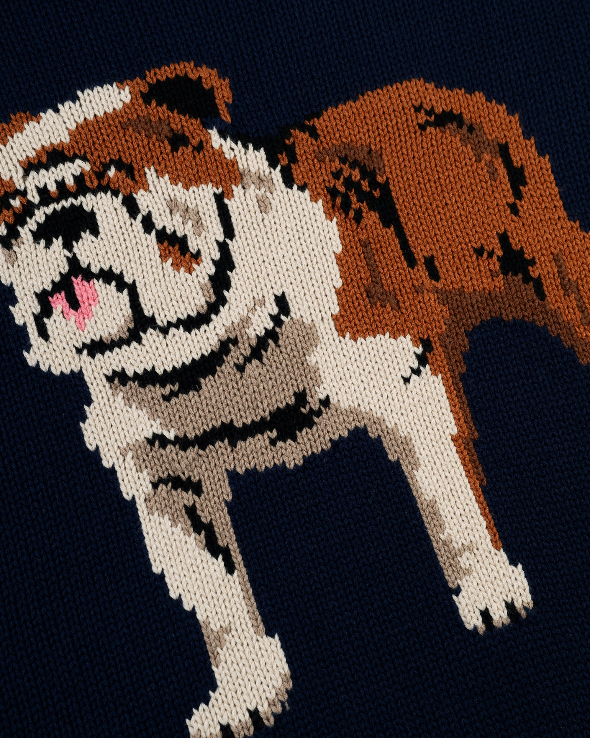 Winter Must-Have Wear Bulldog Intarsia Knit Cotton Sweater