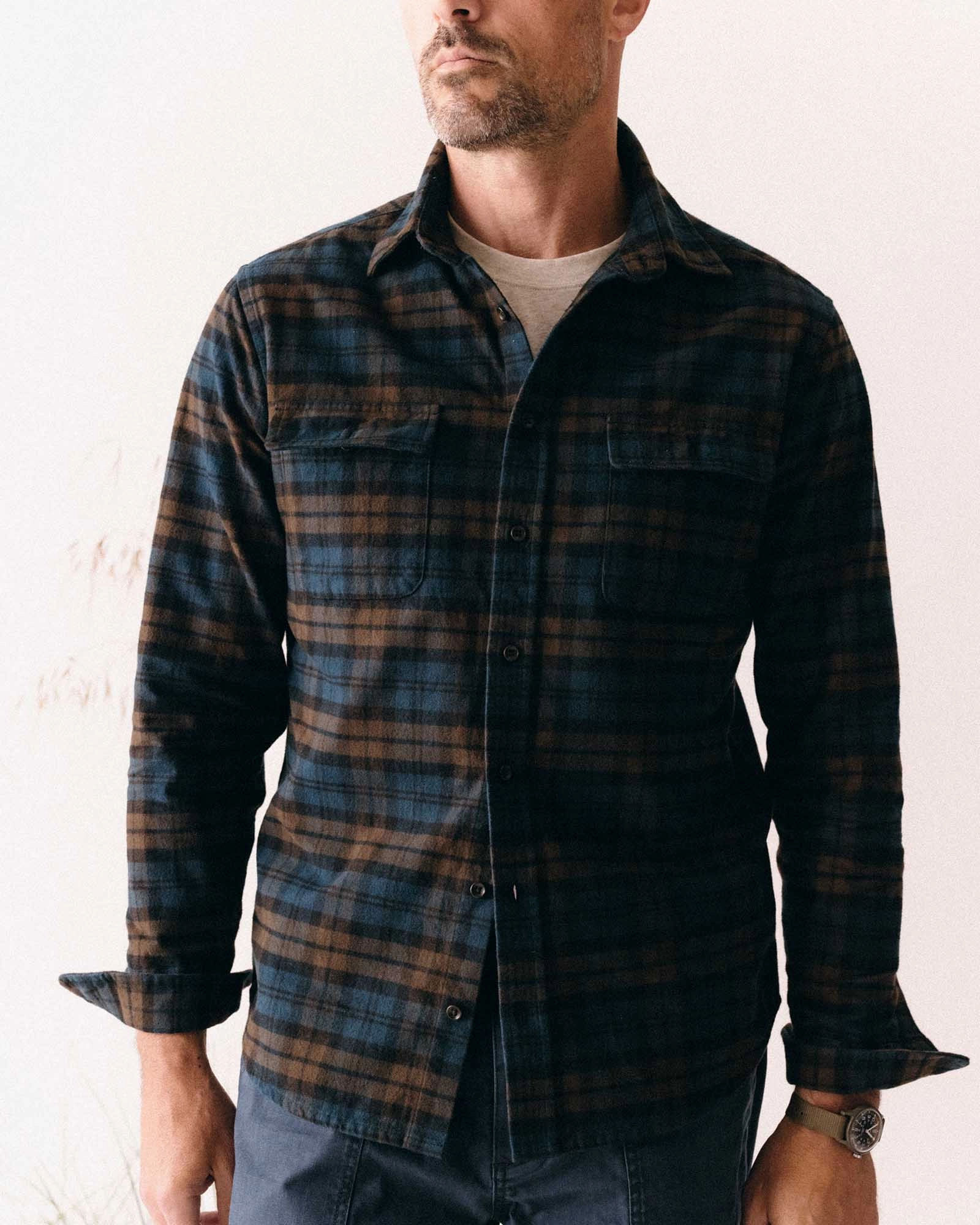 The Yosemite Shirt in Wetlands Plaid Runway Inspired Round Collar