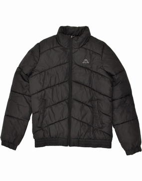 Classic Style Flexible Quilted Panels KAPPA Boys Padded Jacket 15-16 Years XL Black Polyester