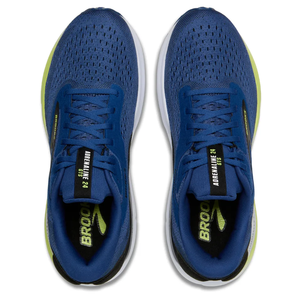 patterned - design shoes well - fitting design Brooks Men's Adrenaline GTS 24 Running Shoes in Navy Pony/Black/Acid Lime AW25