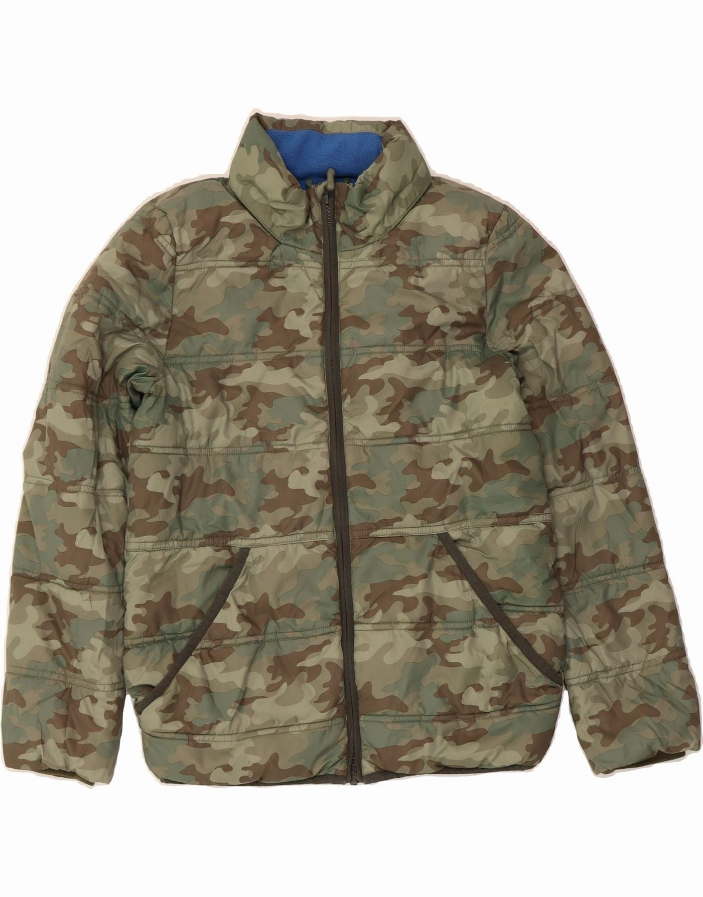 Last FAT FACE Boys Padded Jacket 12-13 Years Green Camouflage Polyester